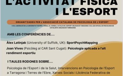 Avance de las XXVII Jornadas Catalanas de Psicología del Deporte, 26 de noviembre